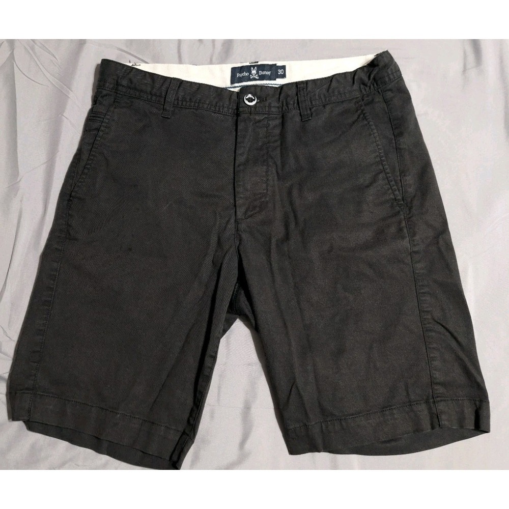 Psycho Bunny‎ Mens Chino Shorts Black Size 30 Stretch Cotton Tencel Casual